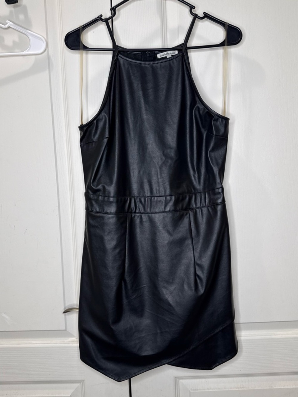Charlotte Russe Black Faux Leather Romper